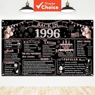 30th Birthday Decorations for Women, 1996 Birthday Backdrop, Rose Gold 30 Year Old Birthday Party De