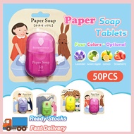 🚀Disposable Hand Soap Paper Sheets 50pc One Time Use Travel Hand Washing Tablets Portable Toilet Hand Soap Japan Mini Paper Soap Children Day Gifts