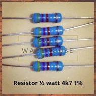 PALI resistor x10 resistor 1/2 W 4k7 1/2 watt 4k7 tolerance 1% metal film taiwan copper legs