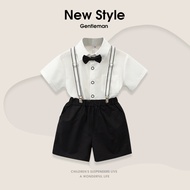 Boys Overalls Dress Baby Clothes Gentleman British Style Day One Performance Clothes Children Suit F