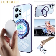 Lereach Ultra Thin TPU Magnetic Stand Case for Xiaomi 11T  11T Pro Xiaomi 12T 12T Pro Phone Case Anti-fall Transparent Ringlight With Stand Back Cover