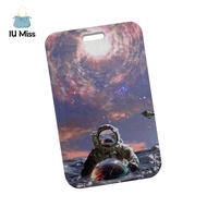 IU MISS Spaceman Bus Pass Protective Case With Lanyard Children Gift Bus Card Cover Astronaut Bus Card Sleeve Spaceman ID Card Holder Taikonaut Keychain Card Holder Student Rice Card Case