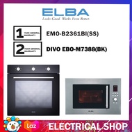 {COMBO} Elba 73L DIVO EBO-M7388(BK) Electric Oven EBOM7388BK + Elba 23L EMO-B2361BI(SS) Built-in Mic