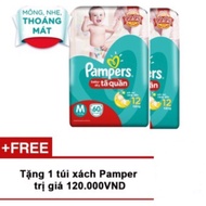 (Free) Set Of 2 Diaper Pants Pamper M60, L54, XL48, XXL28 Get 1 Bag (shop chuongvang)