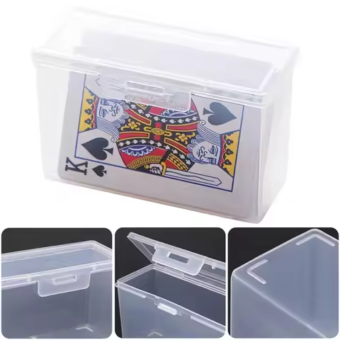 5PCS Transparent Plastic Boxes Playing Cards Container Storage Box Bank ID Card Celebrity Idol Booth