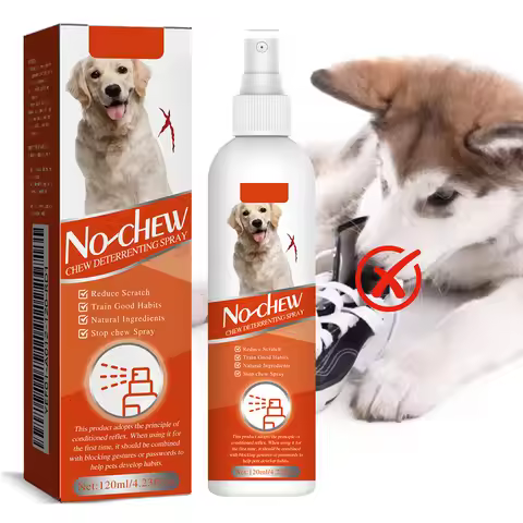 120 ML No Chew Spray for Dogs Bitter Apple Spray Dog Pet Deterrent Bitter Spray Alcohol-Free Dog Tra
