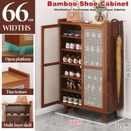 Shoe Cabinet Multifunctional Rattan Door Shoe Cabinet Dustproof Shoe Storage Cabinet Large Capacity 