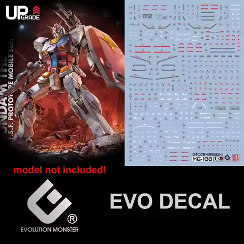 EVO Decal RX78-2 MG-188 for MG 1/100 RX78-2 GTO78 40 Anniversary Model Kits Fluorescent Water Sticke