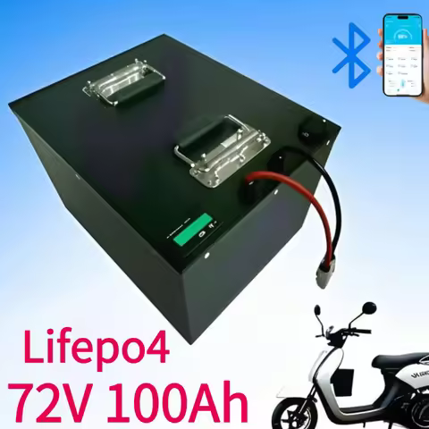 72V 100Ah LiFePO4 Deep Cycle Lithium Iron Phosphate Battery with Built-in BMS And Charger Rechargeab