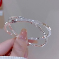 正品保证 Bracelet足银999.9双环四叶草竹节银纯银手镯实心足银闭口镯子情人节礼物3.27