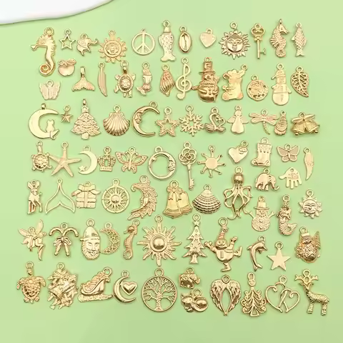Random Alloy Charms KC Golden Plated Charms Pendants For DIY Bracelets Earrings Necklaces Jewelry Ma
