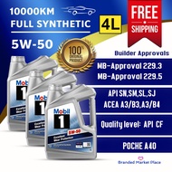【 3 botol x4L 】 MOBIL 1 FSX2 5W50 Advance Full Synthetic Engine Oil - Perlindungan Haus Sepenuhnya, 