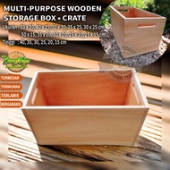 Wood storage box wooden multi-purpose storage box wooden basket - 25 x 15 cm, 15 cm