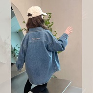 2025 Spring Autumn Girls New Style Denim Shirt Fashionable Korean Version Little Girl Shirt Children