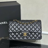 CHANEL 經典口蓋包 CF25 - 羊皮黑金
