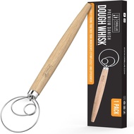 ORBLUE Premium Danish Dough Whisk - Dutch Whisk with Stainless Steel Ring - Danish Whisk for Bread, 