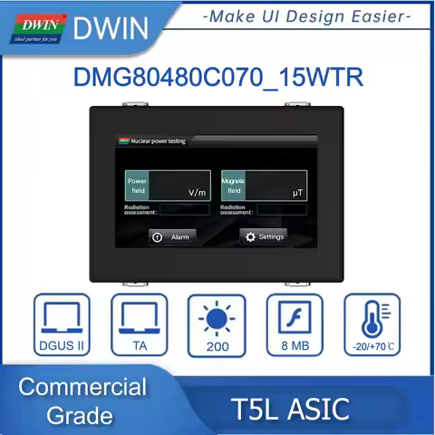 DWIN 7" HMI Intelligent Display TN 800x480 LCD Module Screen Resistive Touch Panel With Shell For Ar