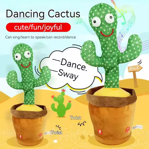 Dancing Talking Cactus Recording Repeating What You Say Glow Stuffed for Baby BoysGirl with Clothing