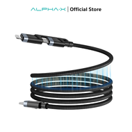 สายชาร์จ 3.25A ALPHA-X ALU-2in1-12 ชาร์จเร็ว PD65W Type C To Type C / PD27W Type C To Lightning รับป