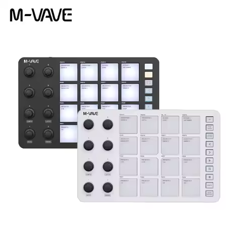 M-VAVE SMC-PAD Wireless LaunchPad,16-Pad MIDI Controller Compact Pad Suitable for Beginners Performe