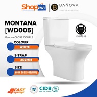 WC Close-Couple Toilet Bowl S Trap Wash Down Water Closet with Ceramic Cistern Tandas Duduk 10 Inch 250mm&amp;200mm[8"}