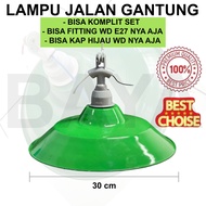 Lampu gantung lampu Jalan WD Hijau BESAR E27 komplit set fitting WD E27 fiting gantung besi aluminiu