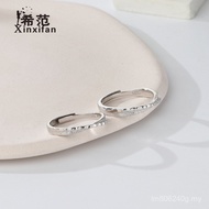 A Pair Korean Version Design s925X Niche Ring Male Gift Engagement Cross Ring Irregular Free Sterlin
