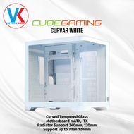 PUTIH Pc Cube Gaming Case CURVAR White