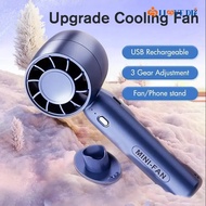 Creative USB Charging Mini Fan with Phone Stand Base Portable 3-speed Adjustment Handheld Fans Strong Wind Small Electric Fan