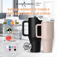 SUNDAYEROO 900/1200ML Office Tumbler Tahan Sejuk Bottle 22Jam Leak Proof Stainless Steel Tumbler wit