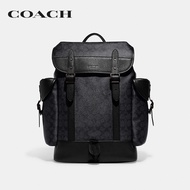 COACH กระเป๋าเป้ผู้ชายรุ่น Hitch Backpack In Signature Canvas สีเทา CE472 CHR