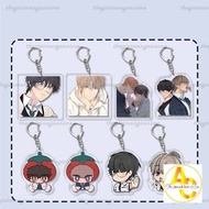 LOST AMONG THE CLOUD keychain printed with BL boylove anime mica in cute chibi