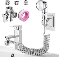 Sink Faucet Sprayer Attachment Set, 3 Spray Modes, Chrome Plated, 3m Hose, Wall Mounted, Modern Styl
