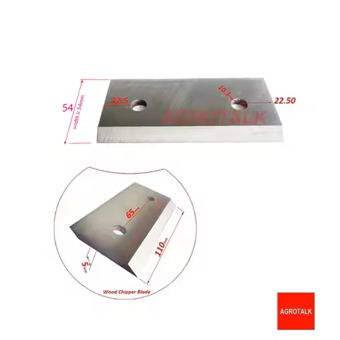 Wood chipper blade with size 110x54x5mm , check the shape when make the order