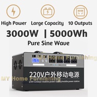 【FREE SHIPPING】3000W Portable Power Station 4x AC 220V Output 5000Wh Large Capacity Battery For Camp