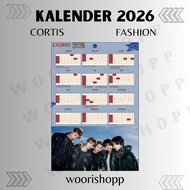 2026 CORTIS FASHION LAMINATED CALENDAR 2 SIDES KPOP UNOFFICIAL JAMES JUHOON KEONHO MARTIN SEONGHEYEO