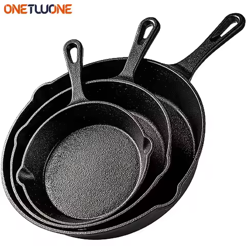 14/16/20cm Cast Iron Frying Pan,Non-stick Skillet Kitchen Fry Pot,Breakfast Pan Omelette pancake pan