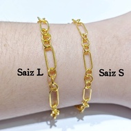 Rantai tangan figaro emas 375