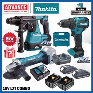 MAKITA 18V LXT Combo Set RM2588 ( DGA402RFE Angle Grinder (4") / DHR242Z Combination Hammer / DHP490