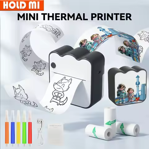 Mini Portabl Printer Inkless Sticker Maker, Free Cut Small Pocket Printer, Portable Thermal Printer 
