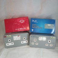13AMP DOUBLE METAL SWITCH SOCKET METAL CLAD UMS 2213M  DLX D6022