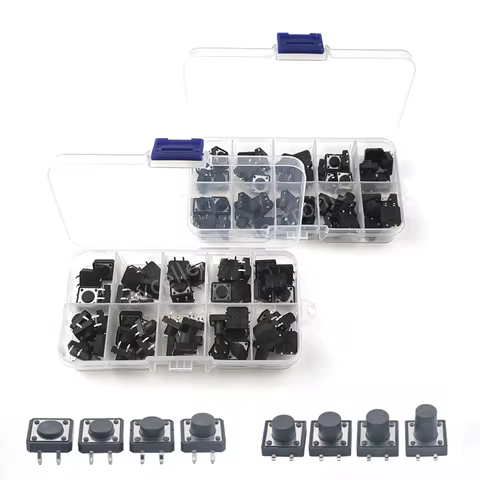 50PCS 12x12x5mm Panel PCB Momentary Tactile Tact Mini Push Button Switch DIP / SMD 4pin 12x12x4.3/5/