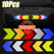 [Wholesale Price] 10pcs Colorful Scooter Helmet Reflector Warning Decals - Car Reflective Arrow Sign Sticker - Car Exterior Styling Sticker - Night Driving Safety Reflective Tape