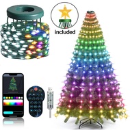 2.1m/6.9ft Christmas Tree Lights with Star Smart DIY Christmas Light with Timer Music Sync Bluetooth