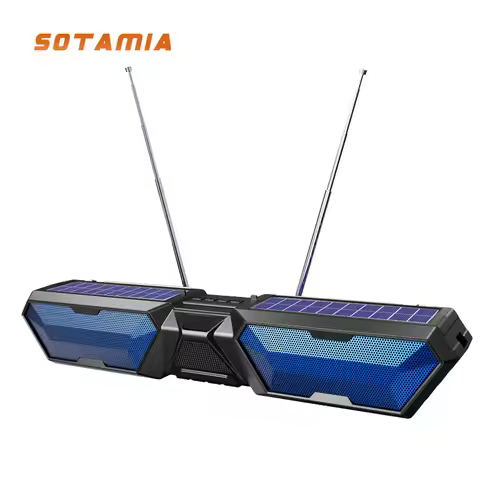 SOTAMIA 1PCS Solar Bluetooth Speaker Outdoor Speaker Long Strip Radio Bluetooth Speaker Wireless Sou