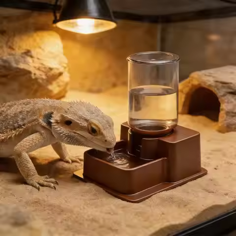 Reptile Water Dispenser Automatic Detachable Tortoise Water Dish Gecko Drink Dispenser Lizard Chamel