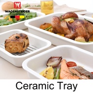 Wagenseiger ชุดถาดสี่เหลี่ยมเซรามิกเกาหลี SUS304พร้อมชั้นวางของสแตนเลส CE04 34ซม.
