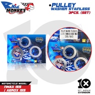 10thX Racing Monkey Pulley Washer Stainless Set 3pcs 0.3/0.5/1mm for Nmax155 &amp; Aerox155