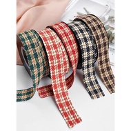Christmas Tricolor Checkered Ribbon Handmade Hair Accessories Ribbon Gift Gift Box Packaging Ribbon 