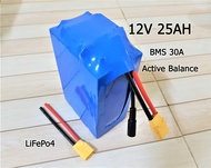 12V 25Ah แบตเตอรี่ลิเธี่ยมฟอสเฟตพร้อมใช้ Lifepo4